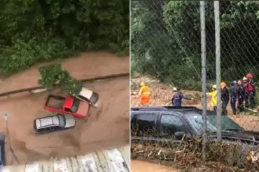 El caos que se generó en los Altos Mirandinos por las copiosas lluvias de este #24Oct: se inundó la carretera Panamericana (+Videos)