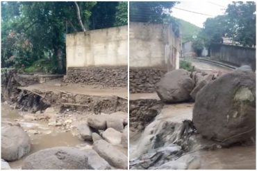 Un río con piedras enormes: así luce la entrada del sector Ojo de Agua tras el alud torrencial del #170ct que causó tres muertes en Maracay (+Video)