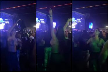 Fanática de Servando y Florentino se quitó el sostén en pleno concierto en La Guaira, disfrutó y desató intenso debate en redes (+Video)