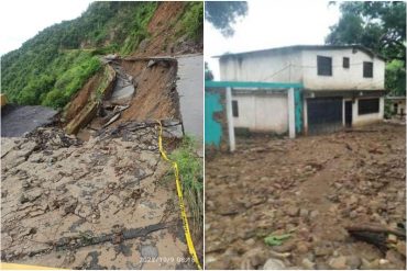 Se derrumbó parte de la carretera hacia Chichiriviche de la Costa debido a las lluvias (+Video)