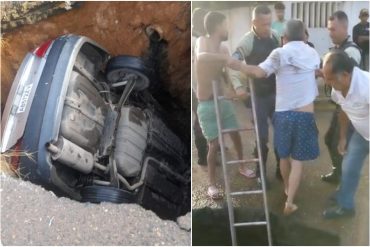 Megahueco se tragó un carro en una avenida de Maracaibo (+Fotos)