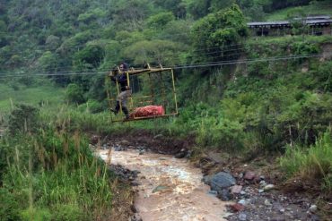 Murió obrero tras caer al río La Grita desde un mini teleférico improvisado para cruzar una aldea en Táchira