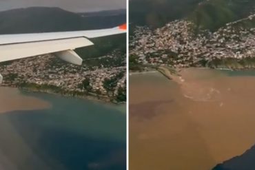 La vista aérea de una parte de la costa de Maiquetía tras las fuertes lluvias (+Video)