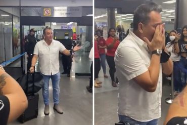 Así recibieron a Daniel Sarcos en el aeropuerto de La Chinita tras su regreso al país (+Video)