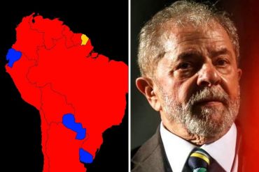 “Latinoamérica está plagada de ignorancia”: El mapa de la región pintada casi de total rojo tras el triunfo de Lula fue tendencia en redes