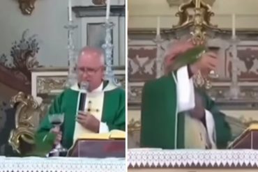 Un loro se volvió viral por volar al altar en plena misa e intentar beberse el vino consagrado (+Video)