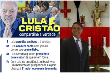 Campaña en Brasil se calienta con acusaciones religiosas: A Lula lo señalan de haber hecho un «pacto con el diablo» y a Bolsonaro de «masón»