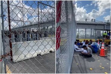 EEUU ordenó el cierre inmediato de puente fronterizo y reforzar la seguridad ante protesta de venezolanos: pusieron barricadas de alambre de púas (+Videos)