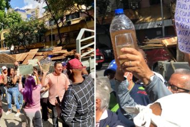 Protestaron frente a sede de Hidrocapital en Caracas para exigir agua limpia y de calidad: “Está llegando con mal olor y sedimentos” (+Fotos +Videos)