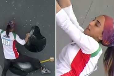 Denuncian que se desconoce paradero de escaladora iraní que compitió sin yihad (pidió disculpas luego y dijo que fue un gesto involuntario) (+Video)