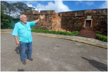Colapsa una de las paredes del Castillo Santa Rosa por fuertes lluvias en Margarita (+Fotos)