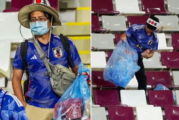 Tras su histórica victoria sobre Alemania los fanáticos japoneses limpiaron las gradas del estadio (+Video)