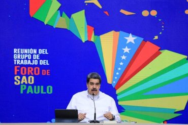 Maduro se quejó con  sus “compinches” del Foro de São Paulo por las sanciones: “No vendimos ni una gota de petróleo por un año y medio” (+Video)