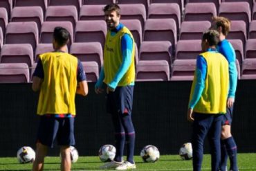 Difunden imágenes del último entrenamiento de Piqué en el Camp Nou tras anunciar su retiro (+Video)