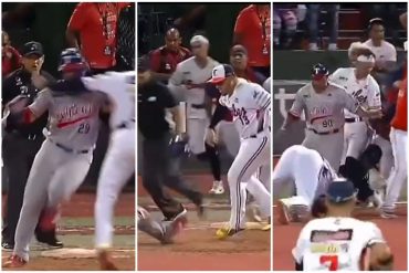 Batalla campal en el juego de Tiburones y Caribes en Puerto La Cruz: Asdrúbal Cabrera le dio un puñetazo a Carlos Castro tras anotar su tercer jonrón (+Video)