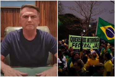 Jair Bolsonaro pidió a sus seguidores desbloquear las carreteras, pero apoya las protestas contra Lula: ciudadanos piden una “intervención militar” (+Videos)