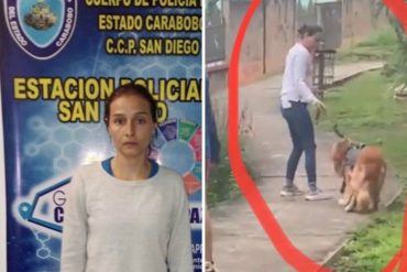 Detenida mujer en Carabobo tras ser filmada dándole golpes y patadas a un perro Golden (+Video)