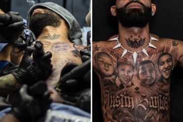 El doloroso tatuaje al que se sometió Arcangel para exigir justicia por la muerte de su hermano hace un año (+Videos)