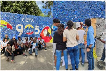 Ya fue terminado el mural con tapas en la Cota 905 y así quedó: “Es una inmensa alegría” (+Fotos) (+Video)