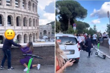 Le pidió matrimonio a su novio frente al Coliseo Romano y su reacción le rompió el corazón (+Video)