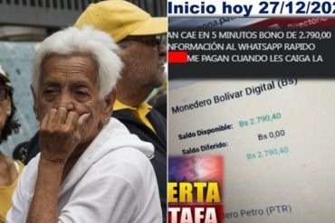 Pensionados del IVSS advierten sobre nueva estafa con bono falso de más de Bs. 2 millones (+Foto)