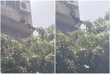 Rescataron a un hombre que amenazó con saltar desde el quinto piso de un edificio en Capitolio: habría estado solicitado por el Cicpc (+Video)