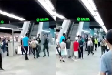 Comerciantes amenazaron a funcionarios de la GNB cuando intentaron desalojados por vender en el Metro (+Video)