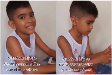 “Yo soy peruano, yo quiero estar aquí”: La reacción de un niño cuando su madre bromeó con volver a Venezuela (+Video)