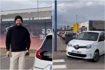 Piqué llegó a la jornada de la Kings League conduciendo un Twingo y así le respondió a Shakira (+Video)