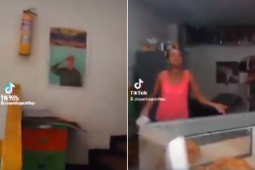 Venezolanos enfrentaron a connacionales que tienen un cuadro de Chávez en su panadería en Colombia: “¿Por qué no se van a Venezuela a pasar miseria?” (+Video)