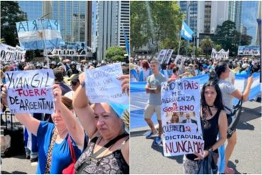 “Dictadores nunca más”: Protestan en Argentina rechazando la presencia del canciller chavista en la cumbre de la Celac