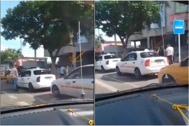 Denuncian que taxistas venezolanos en Colombia toman paradas que no les corresponden (+Video)