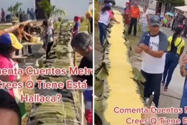 La hallaca gigante de 30 metros que prepararon vecinos en el estado Trujillo (+Video)