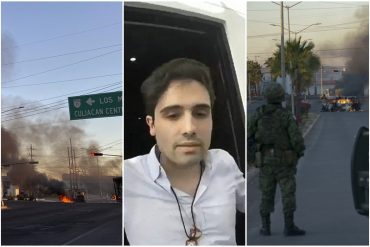 En medio de bloqueos, enfrentamientos y quema de vehículos en Culiacán: trasladaron al hijo del Chapo Guzmán a Ciudad de México