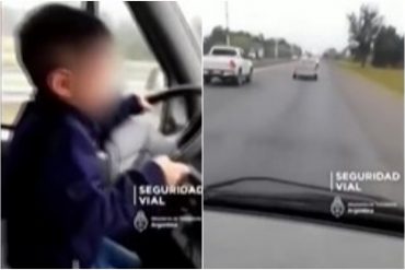 “Mantén derecho el volante”: Un padre puso a su hijo de siete años a manejar un camión por la autopista y difundió el video (+Video)