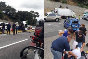 Registran fuerte accidente en la autopista Valle-Coche este #14Feb: al menos 17 heridos (+Imágenes)