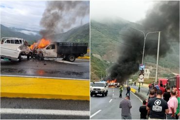 Se registró un fuerte choque entre dos vehículos en la autopista Caracas-La Guaira este #8Feb