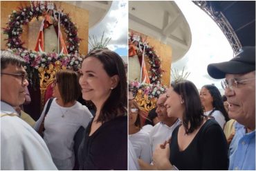 María Corina Machado participó en misa de la Virgen de la Candelaria pese a agresiones del chavismo