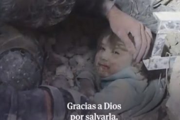 “Papá está aquí, no tengas miedo”: el impactante rescate de Nour, una niña que sobrevivió milagrosamente al sismo en Siria (+Video)