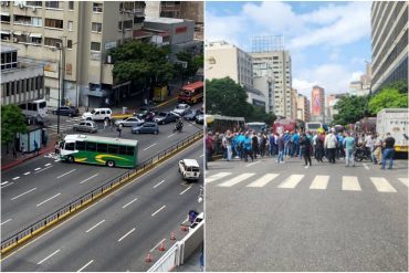 Transportistas trancan vía en Caracas para exigir aumento del pasaje y combustible subsidiado