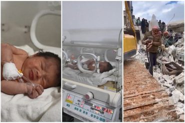 Rescataron a una bebé con solo horas de nacida entre los escombros en Siria: aún estaba unida por el cordón umbilical a su madre fallecida (+Video)