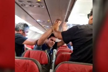 Se armó una trifulca en pleno vuelo de un avión por pasajeros ebrios: hubo detenidos y lesionados (+Video)