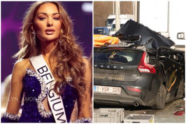 La miss Bélgica que participó en el reciente Miss Universo sufrió un fuerte accidente de tránsito y está en condición grave