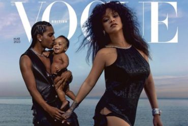 Rihanna posó por primera vez con su hijo en exclusiva para la revista Vogue