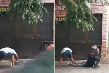 Así le robaron los zapatos a un delincuente que estaba esposado y sometido por un policía (+Video)