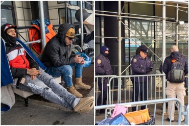 Policía desalojó campamento de migrantes venezolanos que durante tres días protestaron cerca del hotel del que fueron desalojados (+Videos)