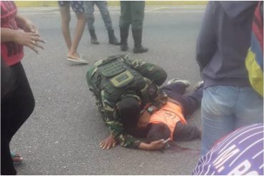Militar atropelló con su camioneta a un trabajador público en Punto Fijo