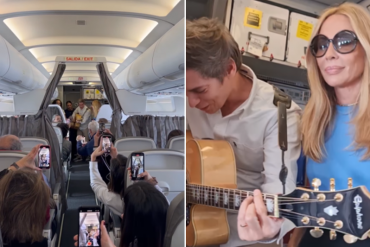 Carlos Baute y Marta Sánchez cantaron su éxito “Colgando en tus manos” en medio de la turbulencia del avión en el que viajaban (+Video)
