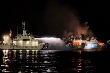 Al menos 31 fallecidos tras incendio de ferry frente a costas de Filipinas:la mayoría de los pasajeros dormía (+Video)