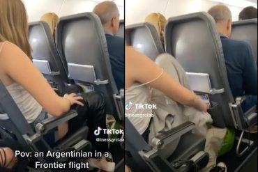 La insólita situación en un avión: una mujer se puso varios pantalones para evitar pagar un adicional por equipaje extra y quedó grabada (+Video)